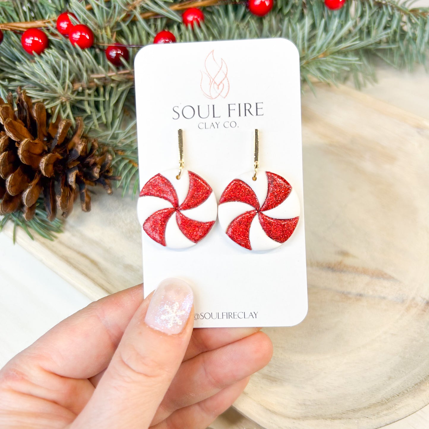 Peppermint - Christmas Statement Earrings