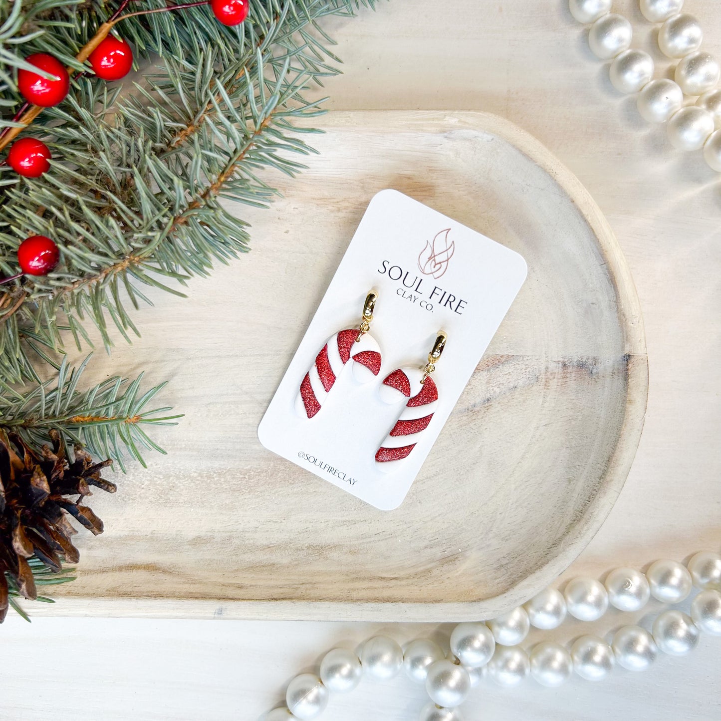 Candy Canes - Christmas Statement Earrings