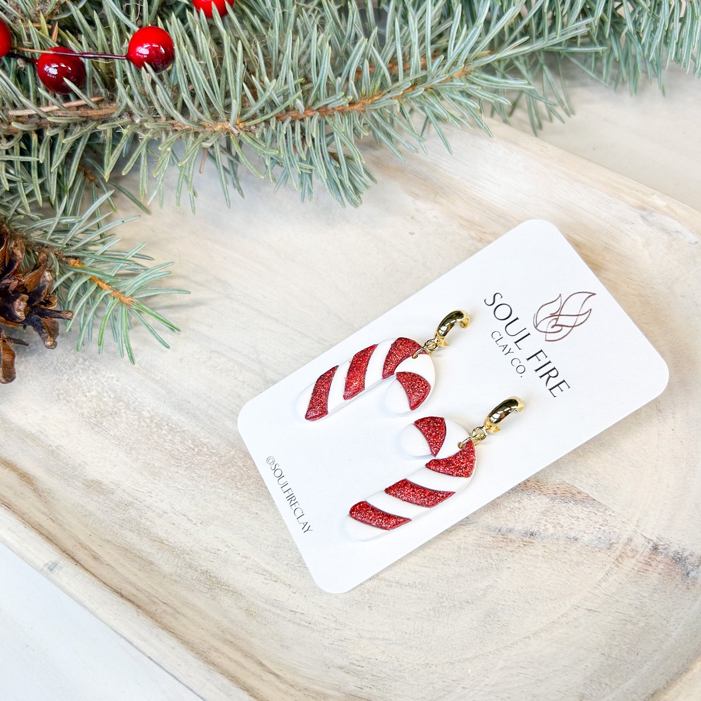 Candy Canes - Christmas Statement Earrings