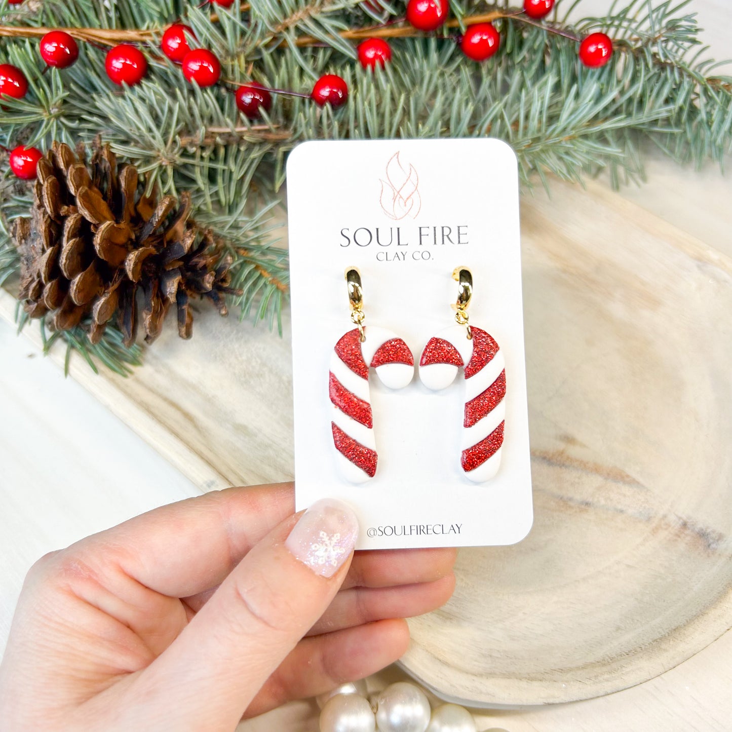 Candy Canes - Christmas Statement Earrings