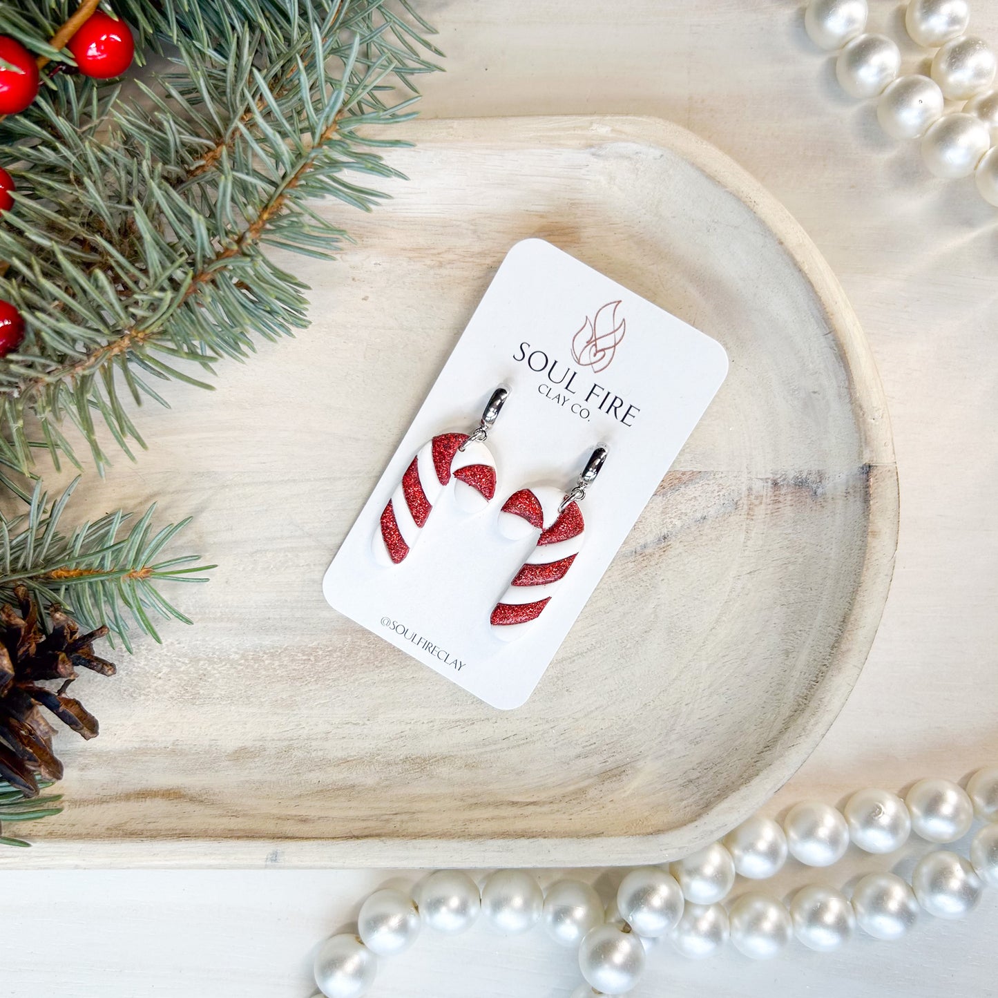 Candy Canes - Christmas Statement Earrings