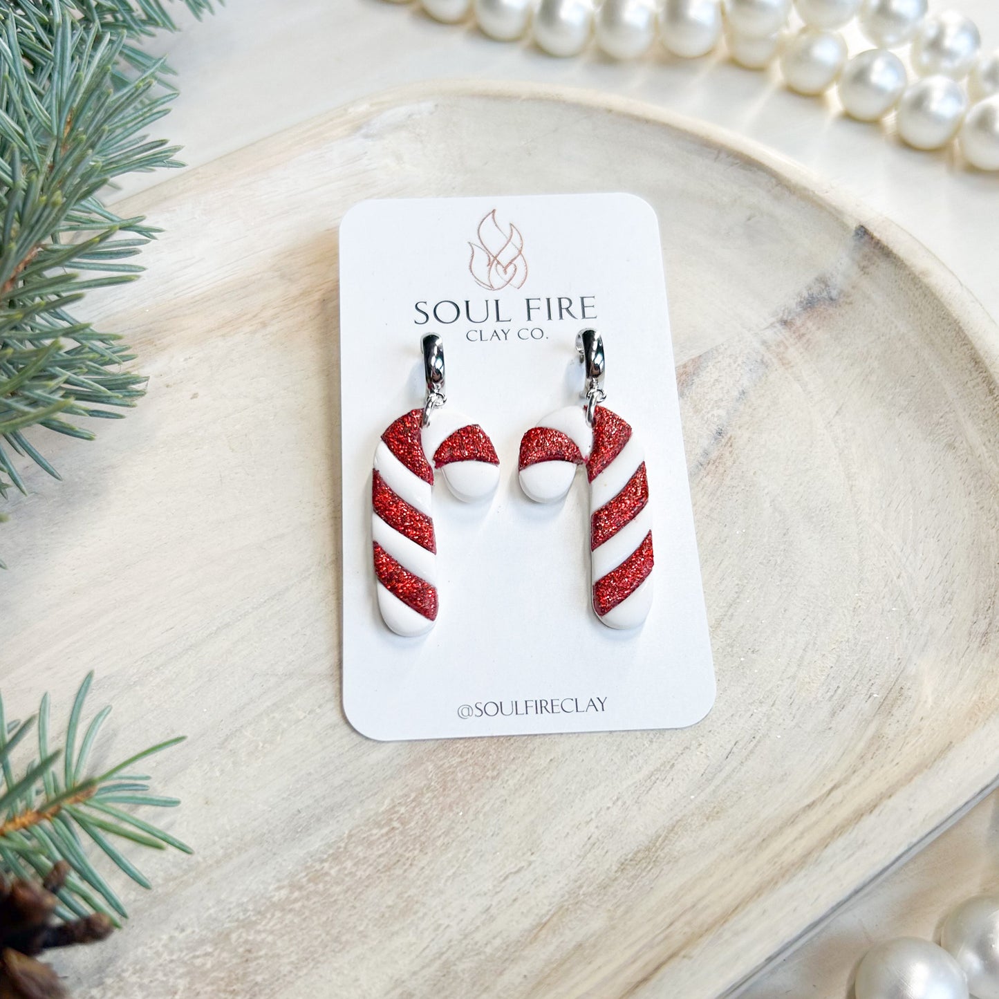 Candy Canes - Christmas Statement Earrings