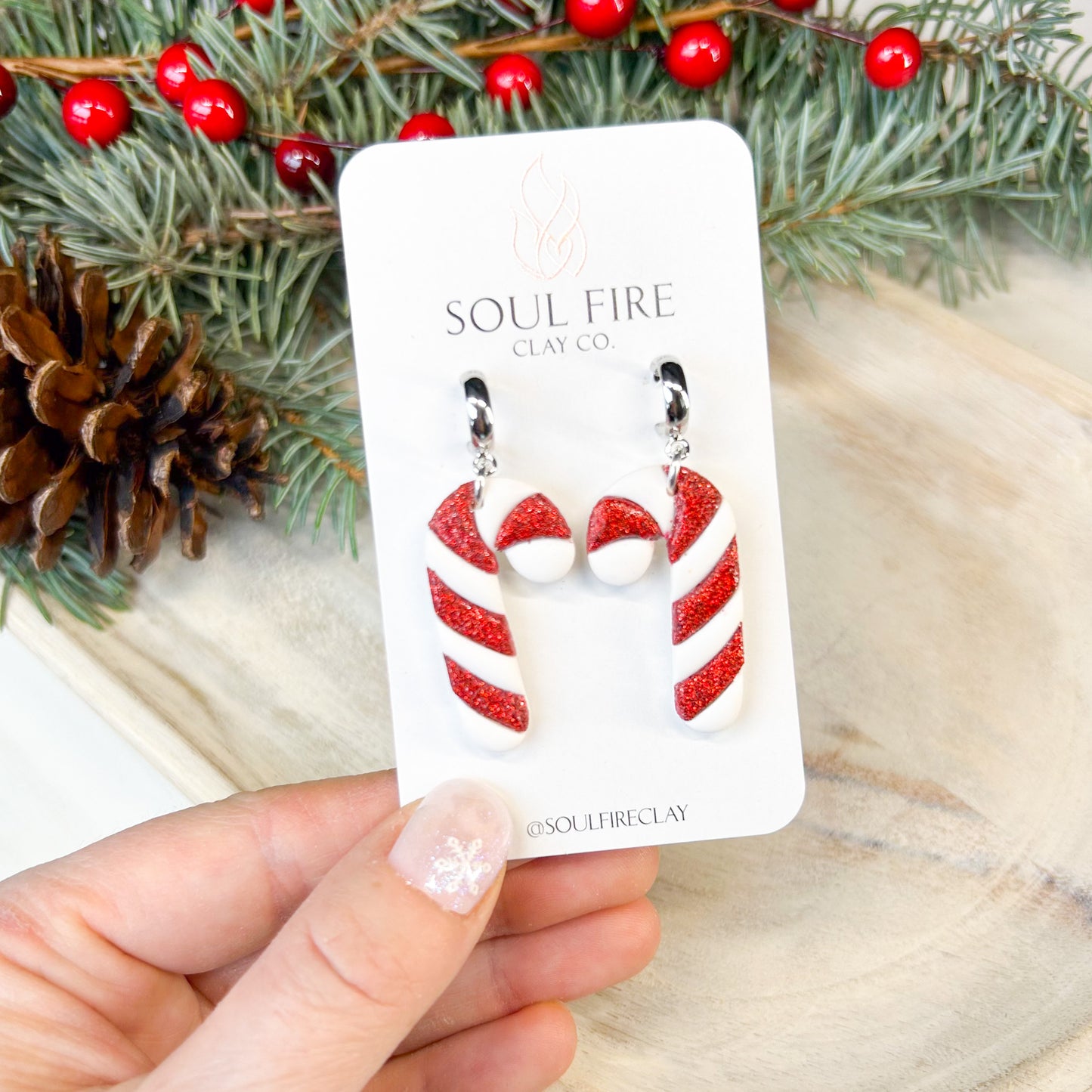 Candy Canes - Christmas Statement Earrings