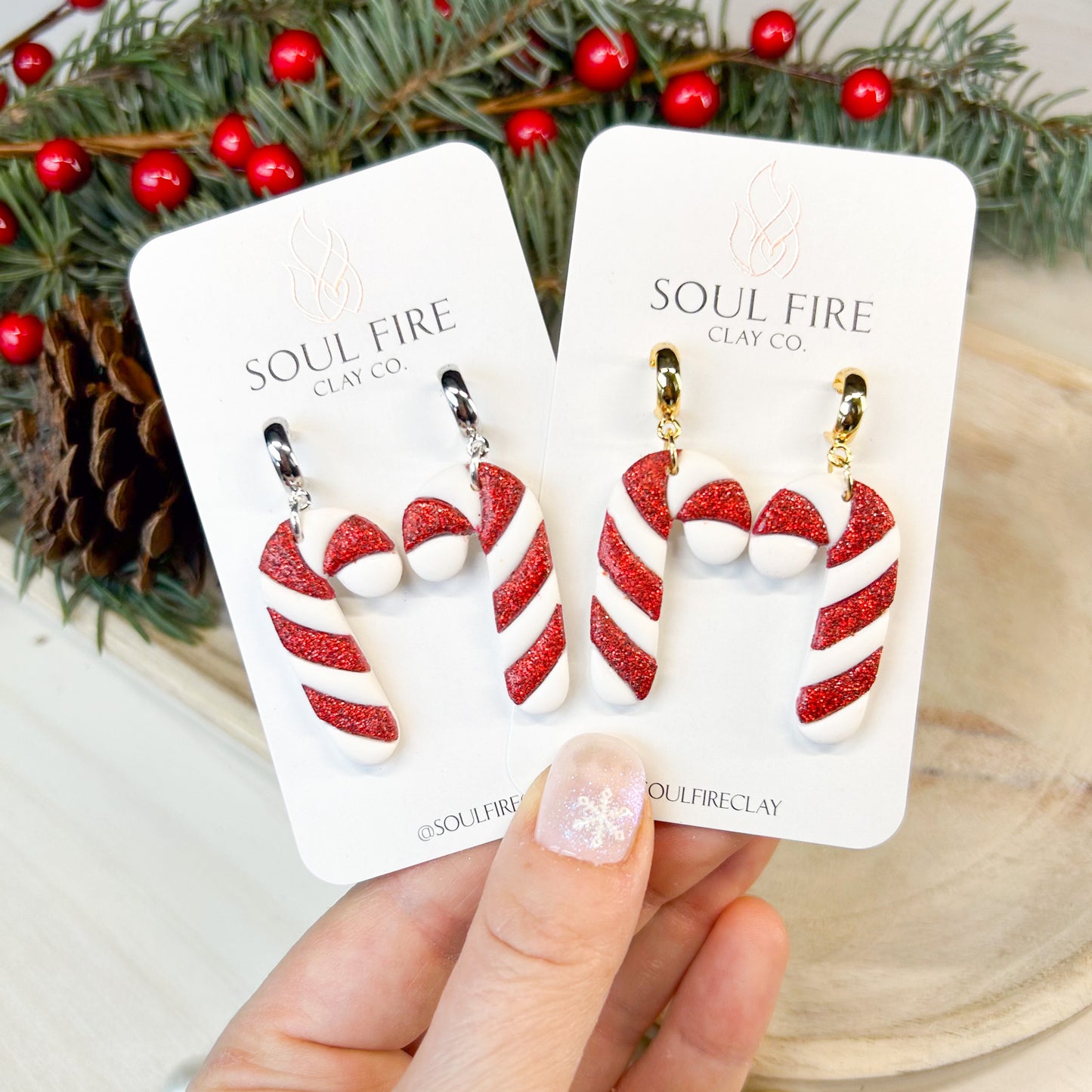 Candy Canes - Christmas Statement Earrings