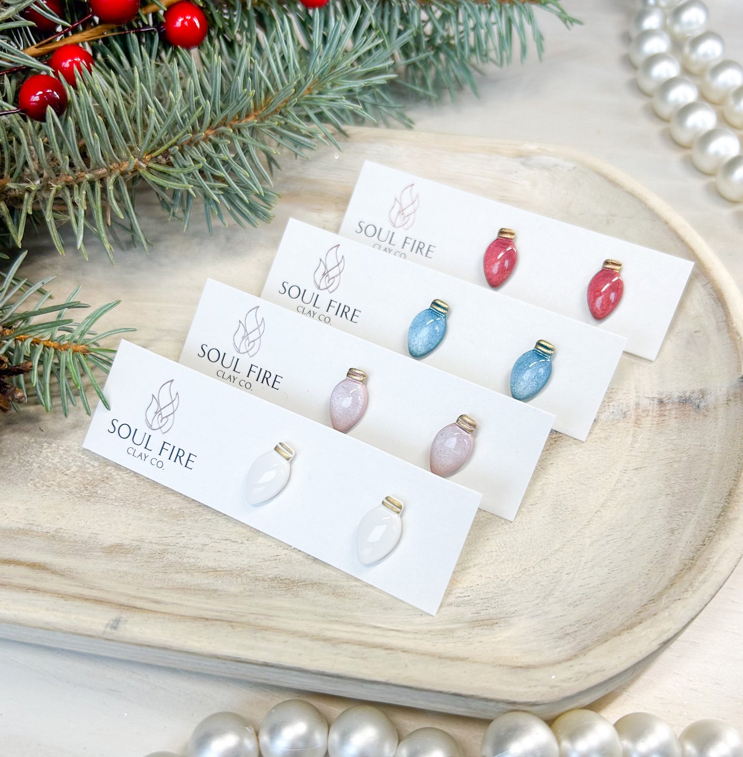 Twinkle Lights Studs - Christmas Statement Earrings