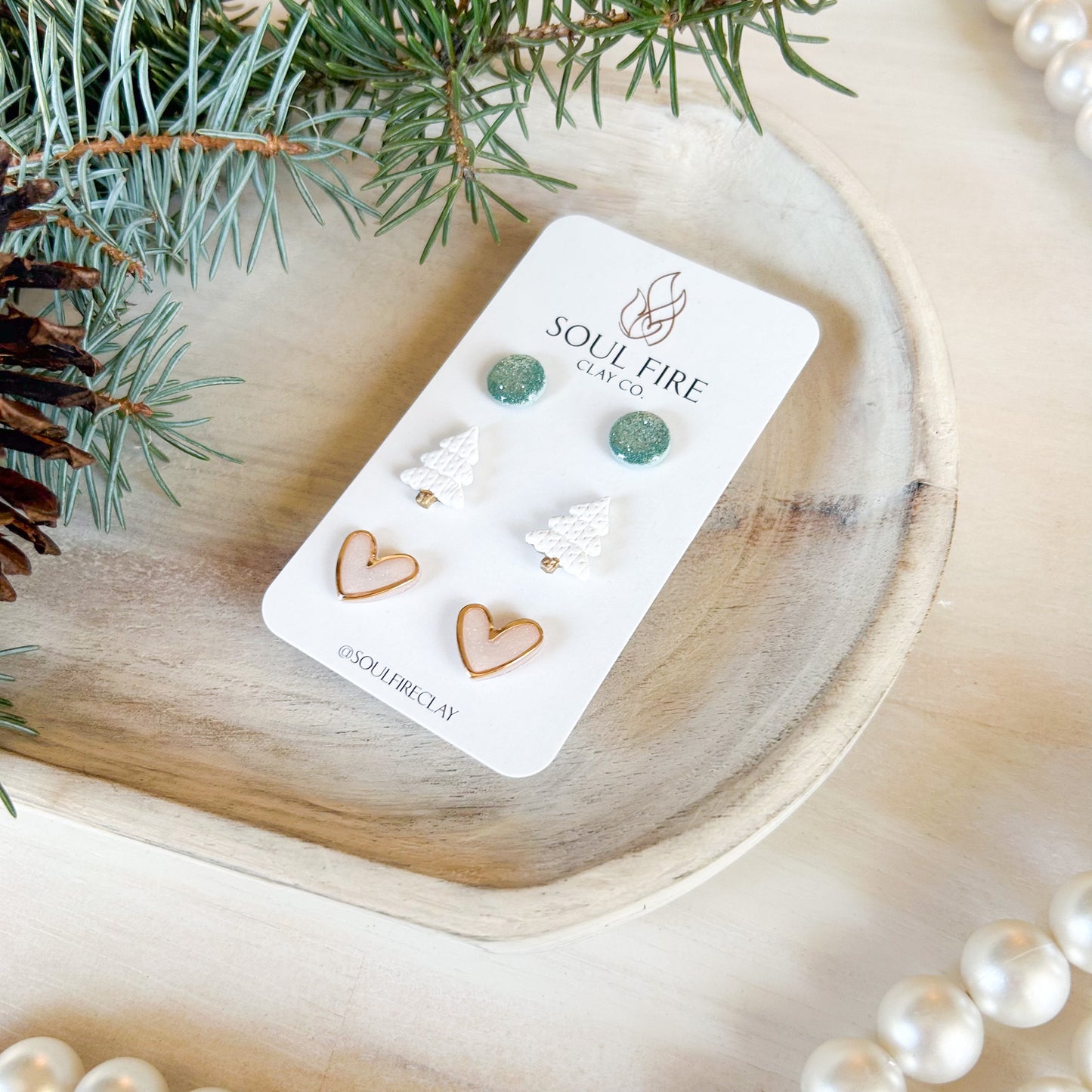 Winter Dreams - Stud Trio - Christmas Statement Earrings