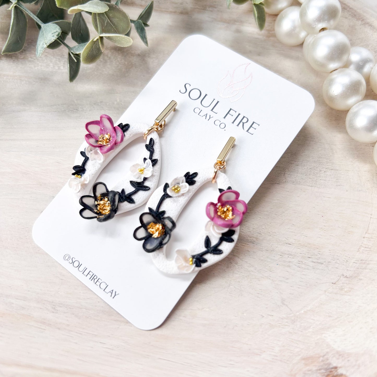 Translucent Floral Statement Earrings
