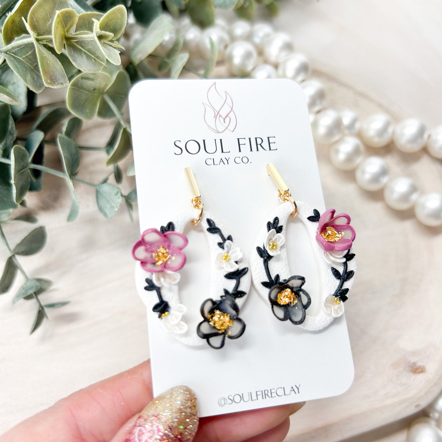 Translucent Floral Statement Earrings