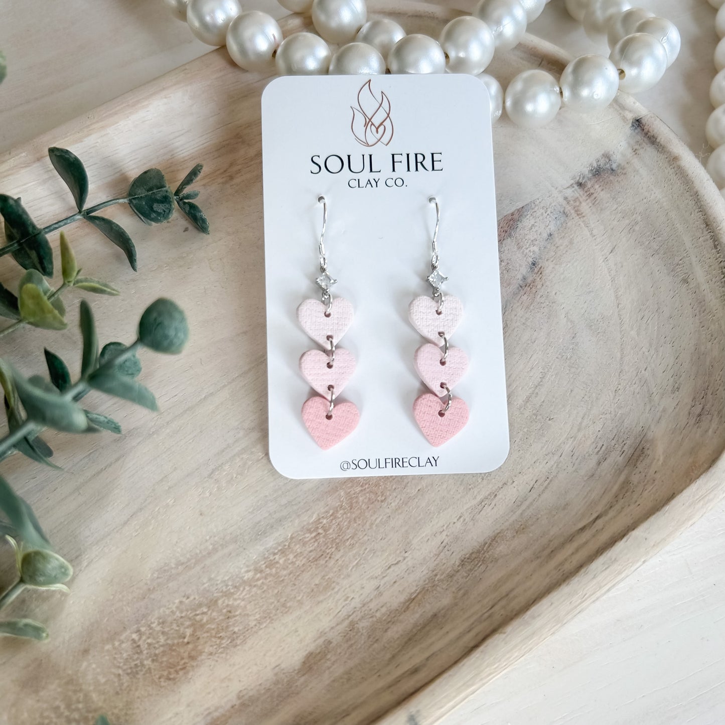 Ombre Heart Trio - Valentines - Statement Earrings