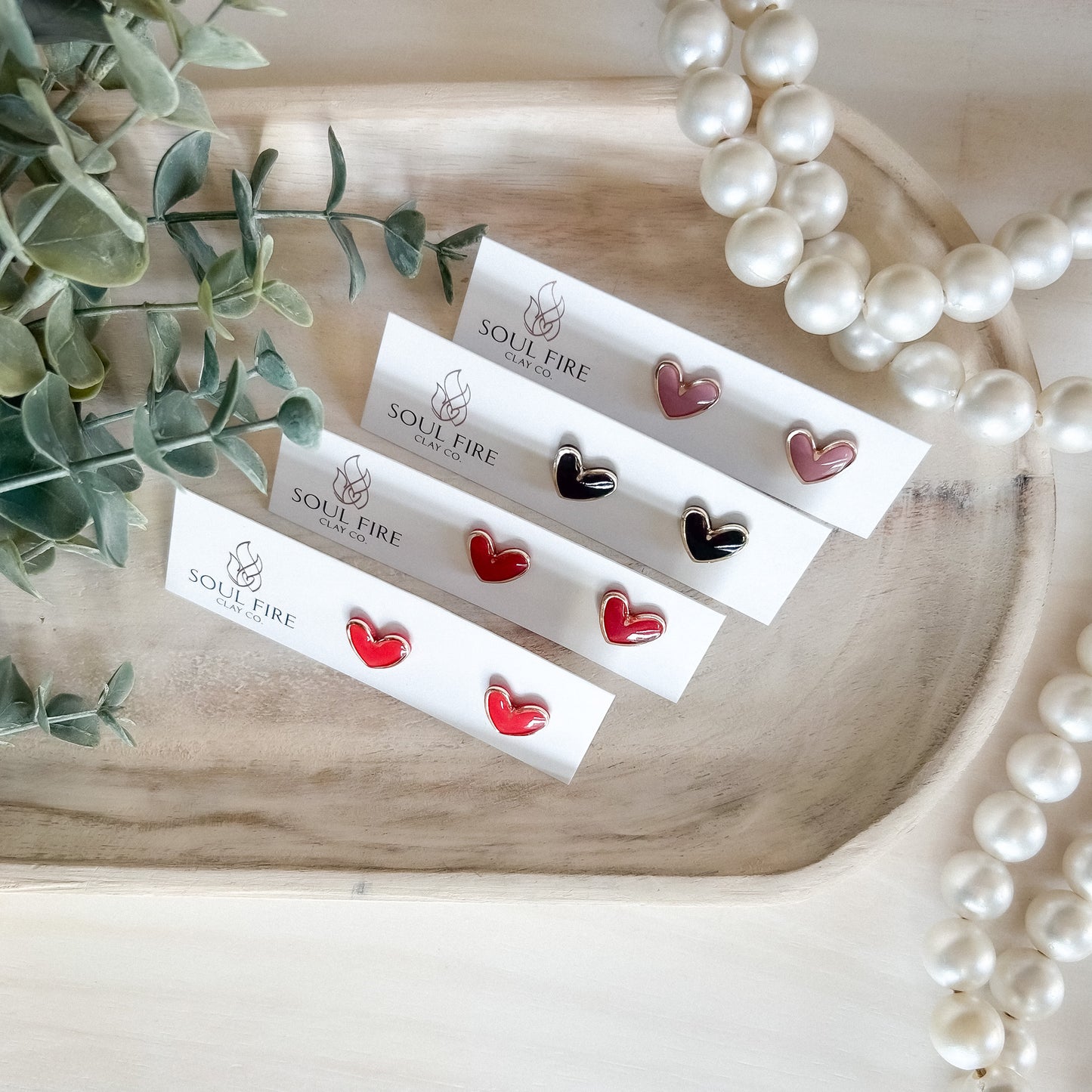 Heart Studs - Valentines - Statement Earrings