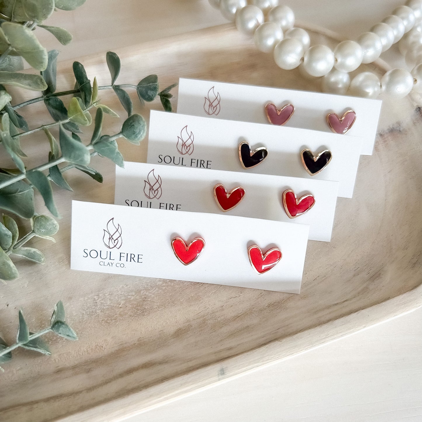 Heart Studs - Valentines - Statement Earrings