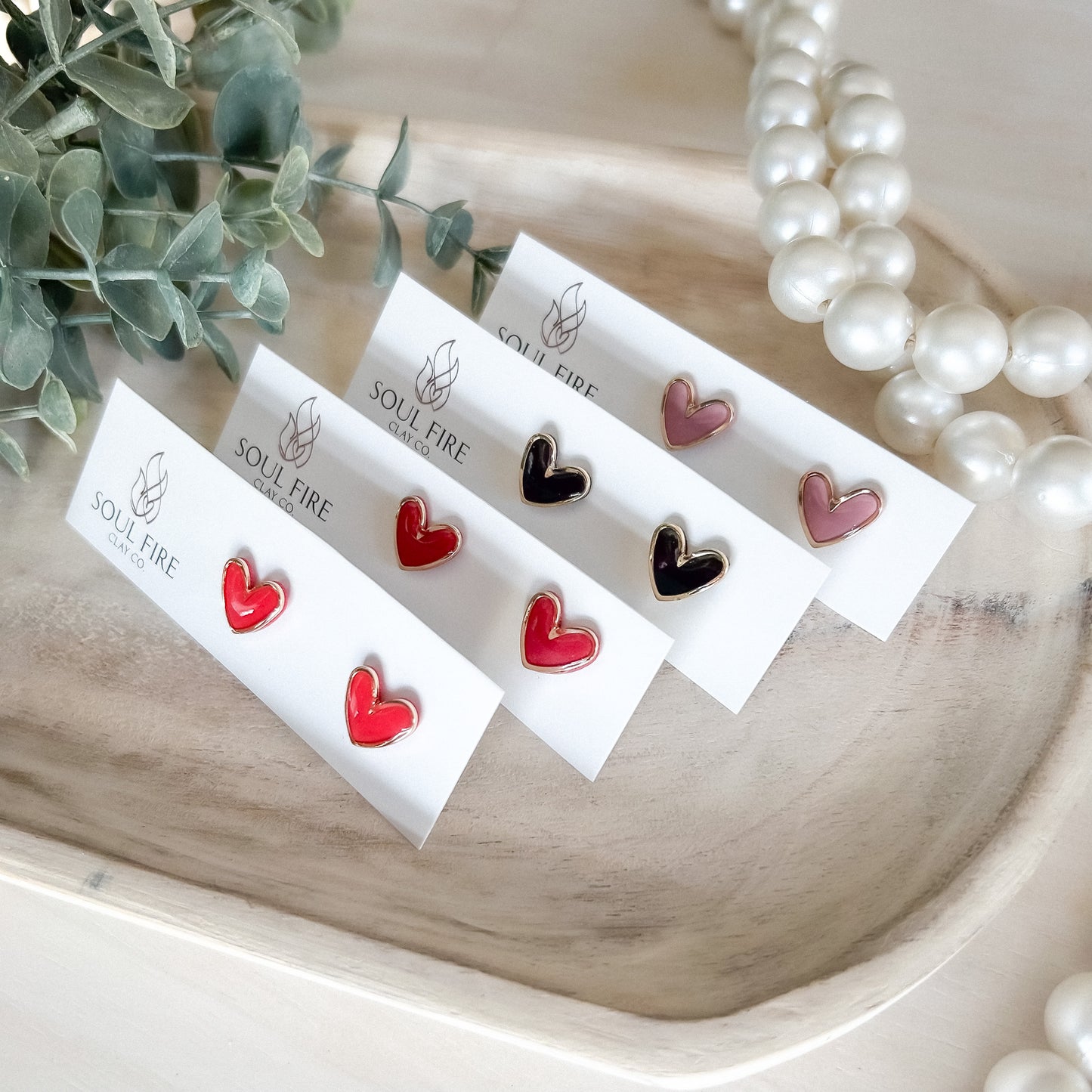 Heart Studs - Valentines - Statement Earrings