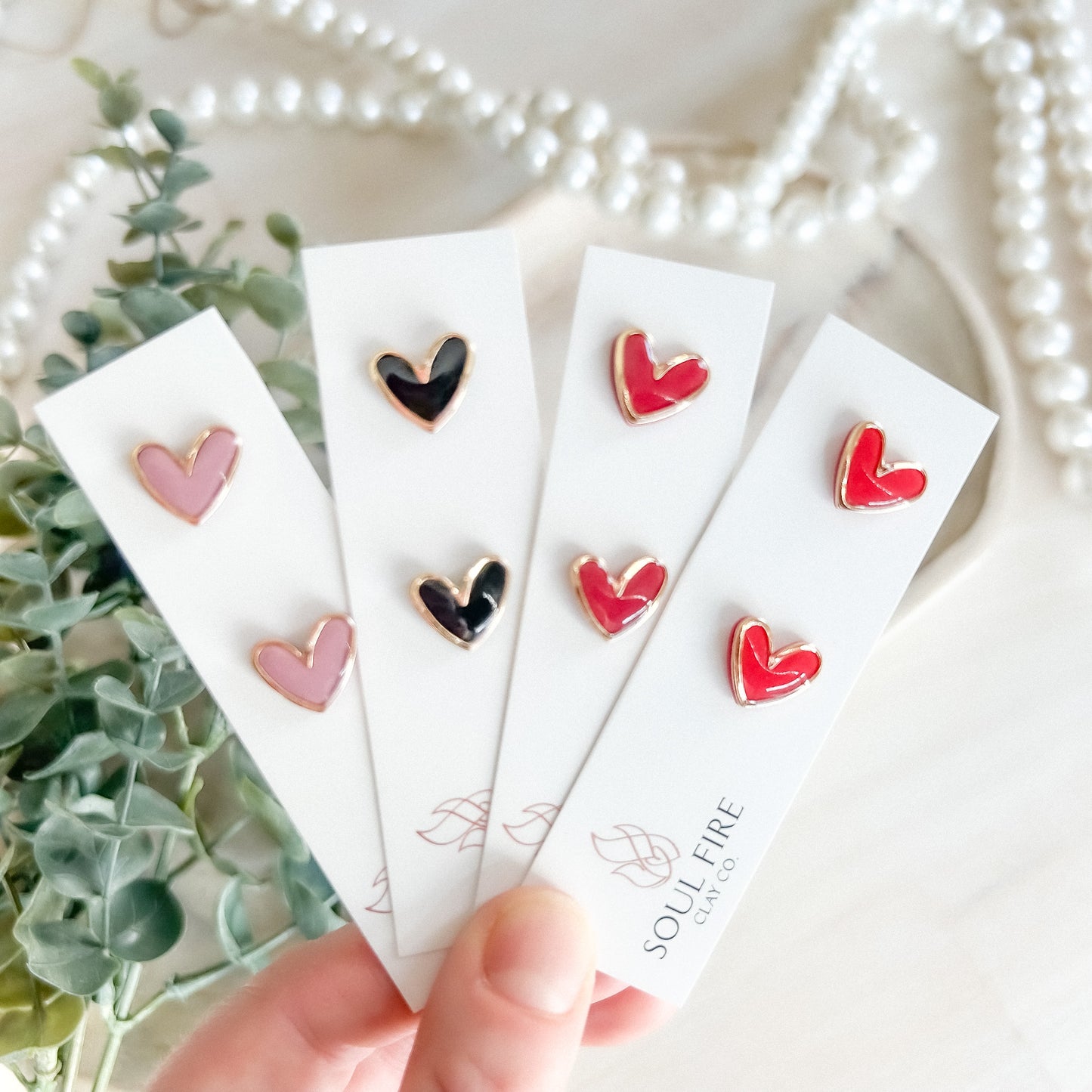 Heart Studs - Valentines - Statement Earrings