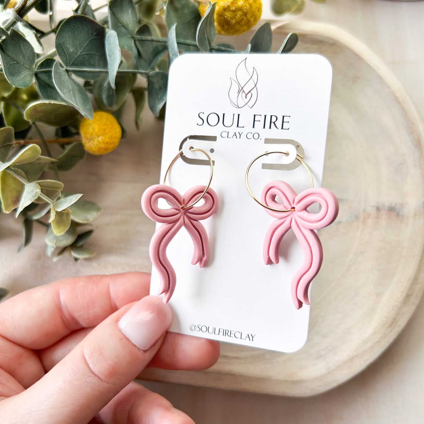 Pink Ribbon Bow Statement Earrings