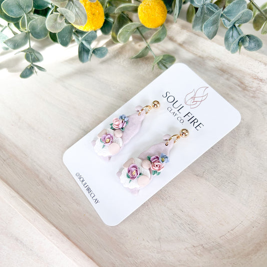 Spring Floral Gnome Statement Earrings