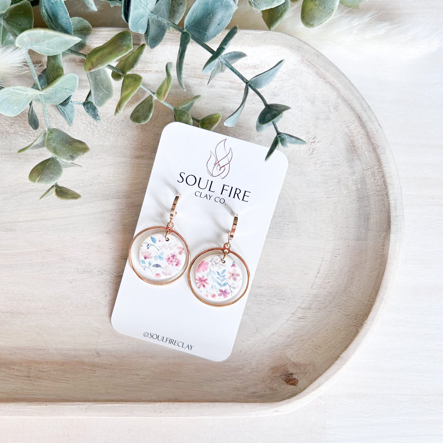 Spring Florals Circle Statement Earrings