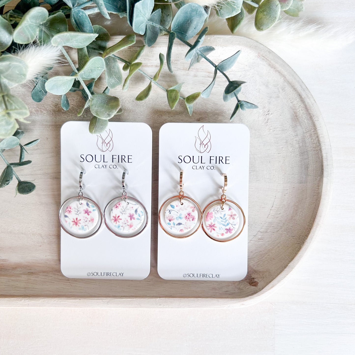 Spring Florals Circle Statement Earrings