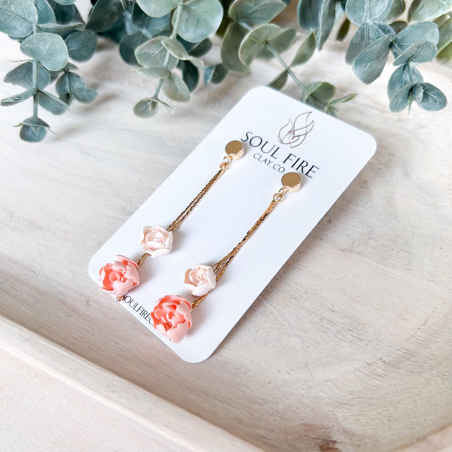 Floral Chain Drop Statement Earrings