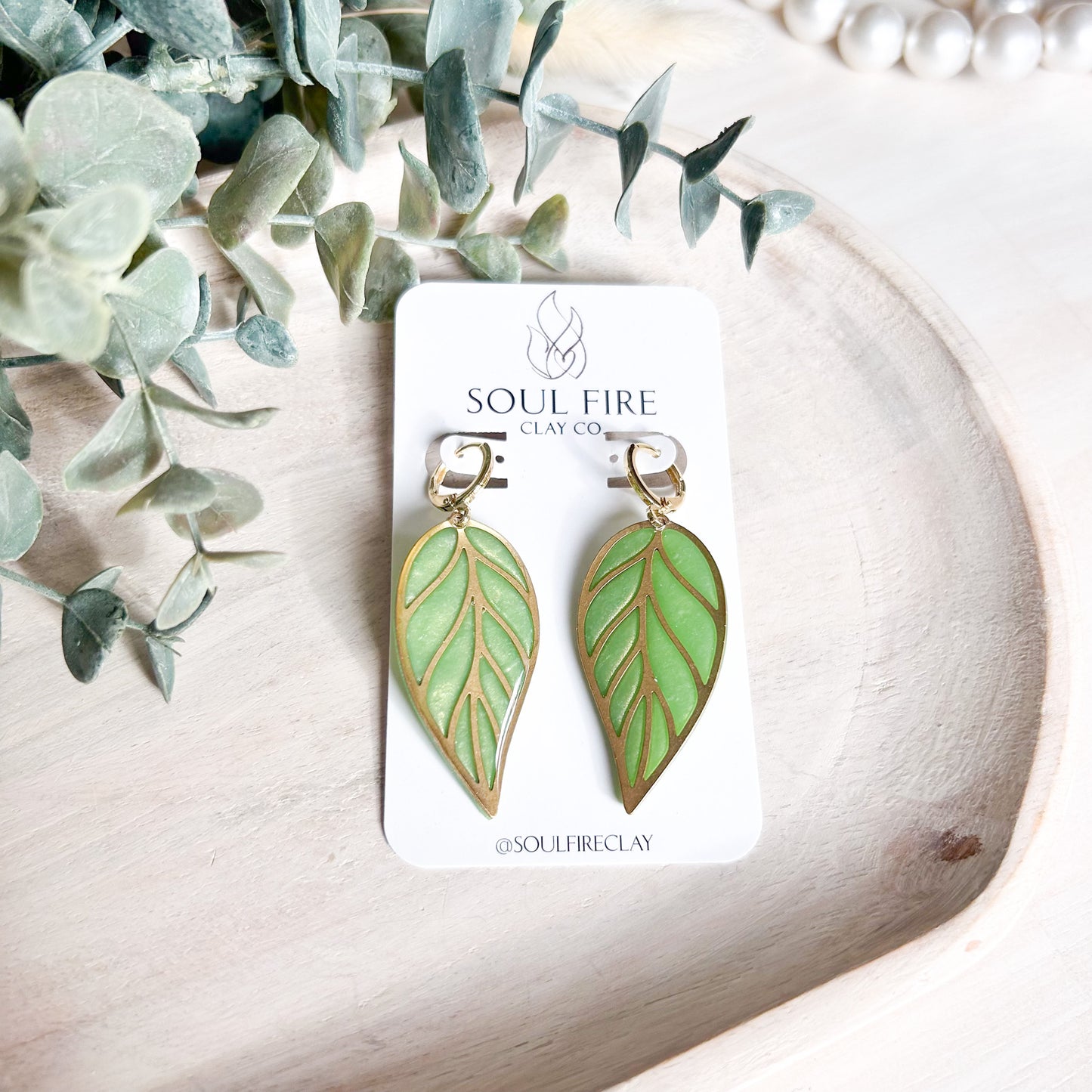 Translucent Leaf Statement Earrings