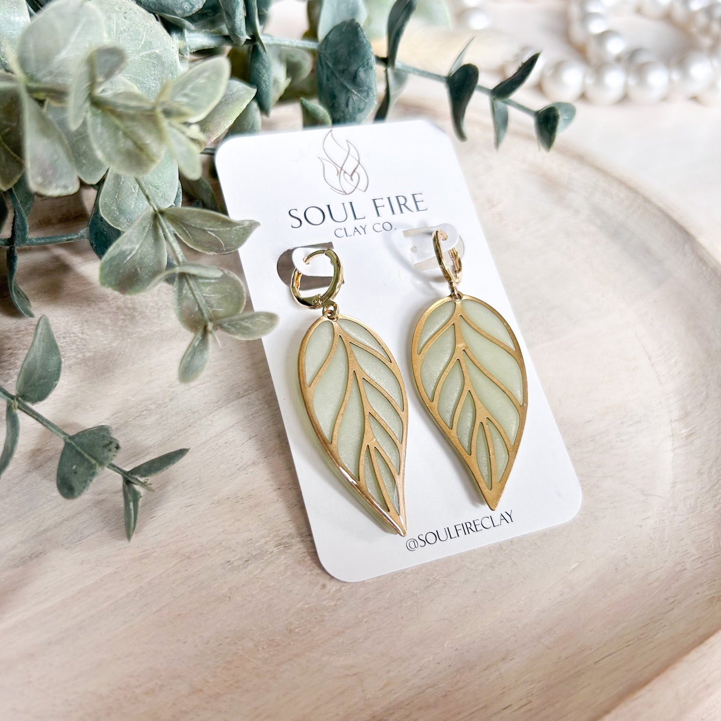 Translucent Leaf Statement Earrings