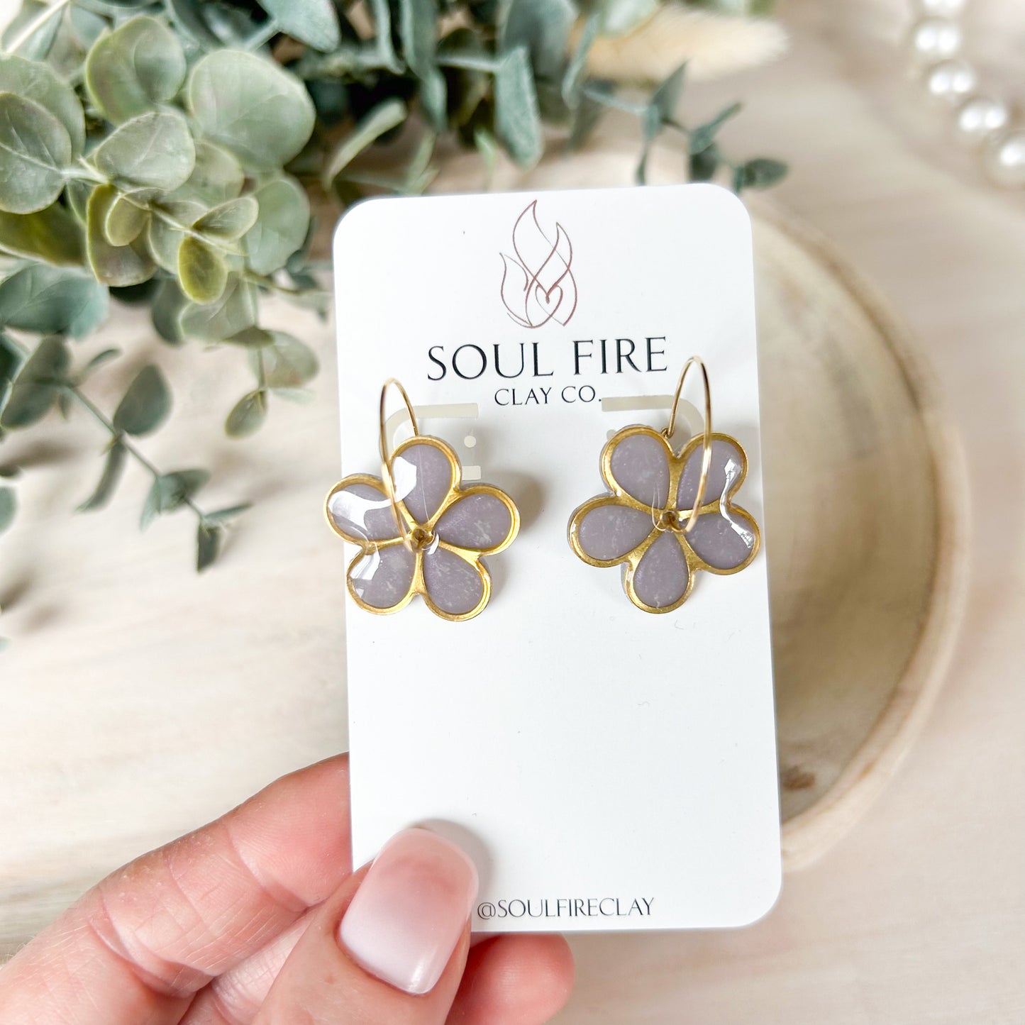 Translucent Spinner Flower Statement Earrings
