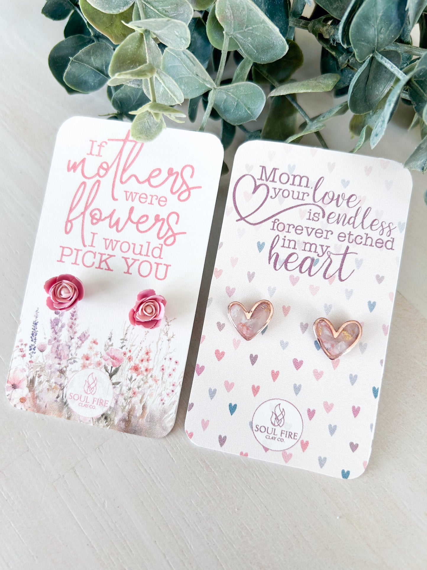 Mother’s Day Heart Studs - Statement Earrings