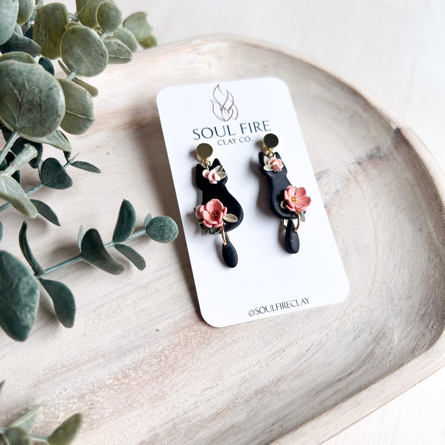 Floral Cat - Fall - Statement Earrings