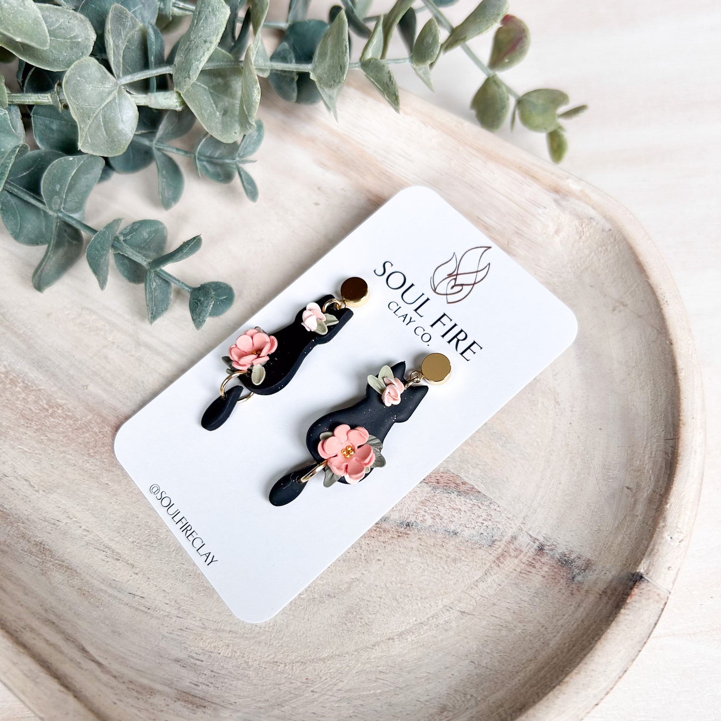 Floral Cat - Fall - Statement Earrings