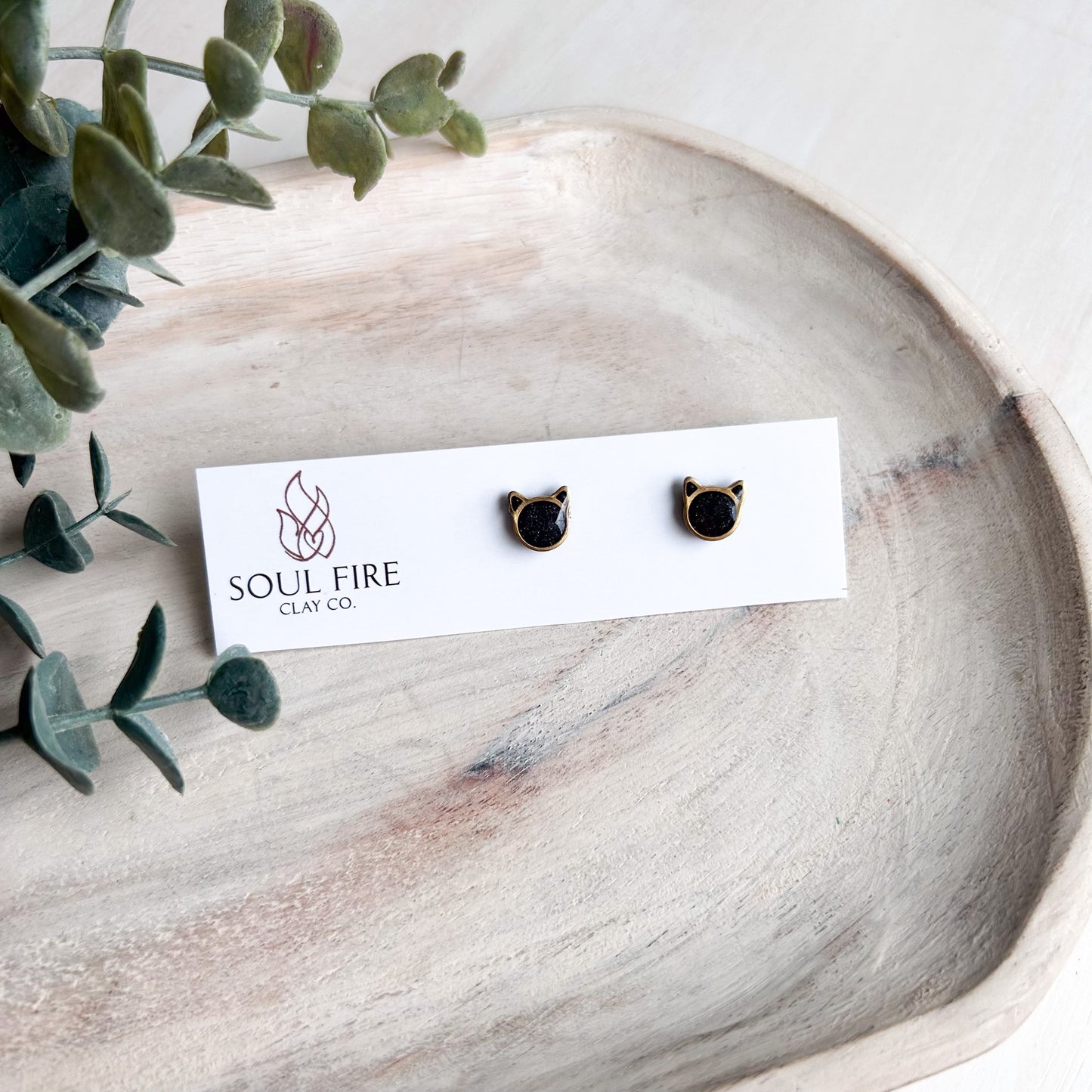 Mini Cat Head Stud - Statement Earrings