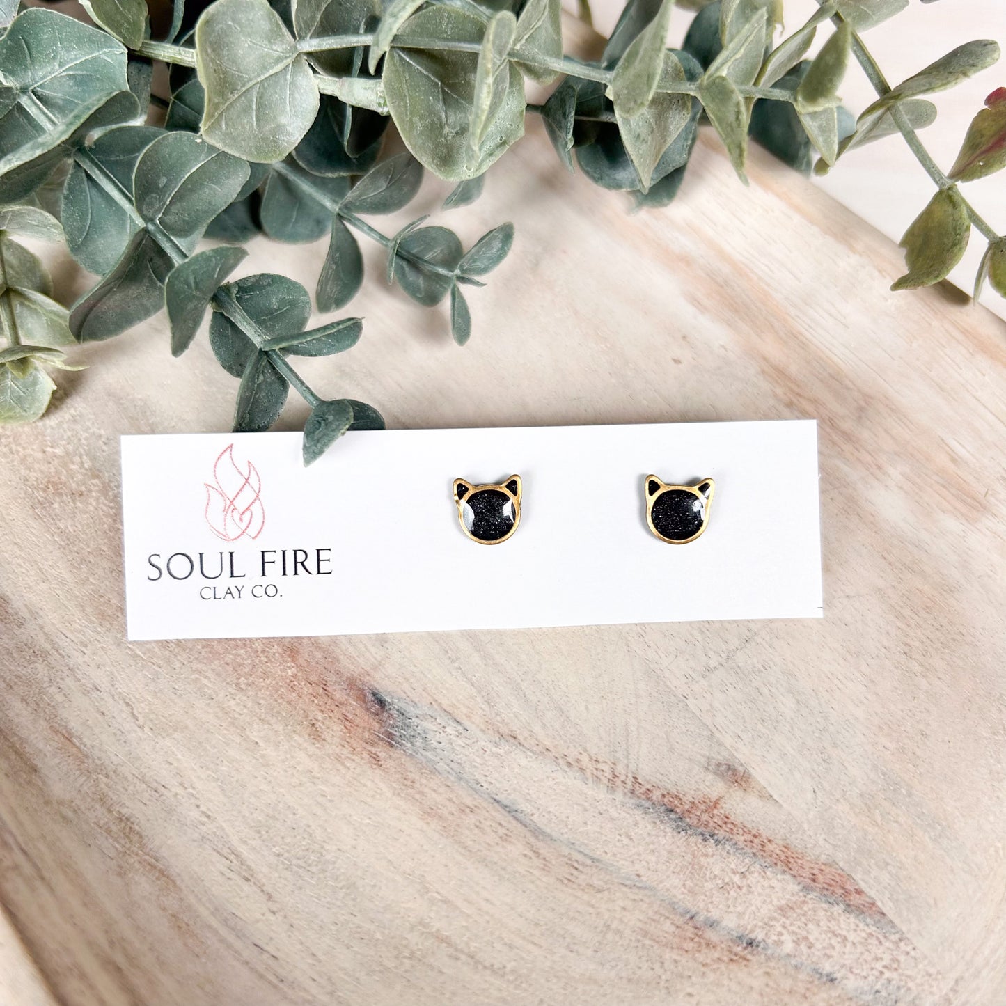 Mini Cat Head Stud - Statement Earrings