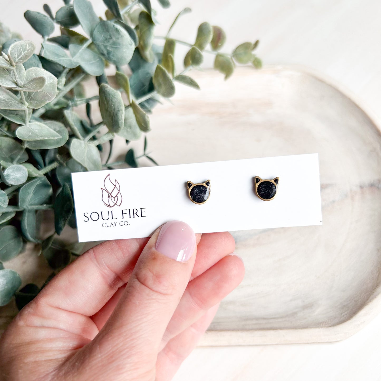 Mini Cat Head Stud - Statement Earrings