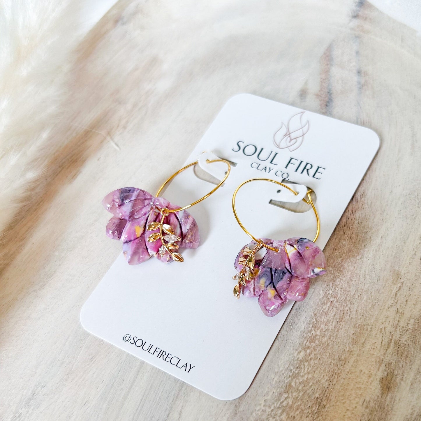 Pink & Purple Marble statement Earrings
