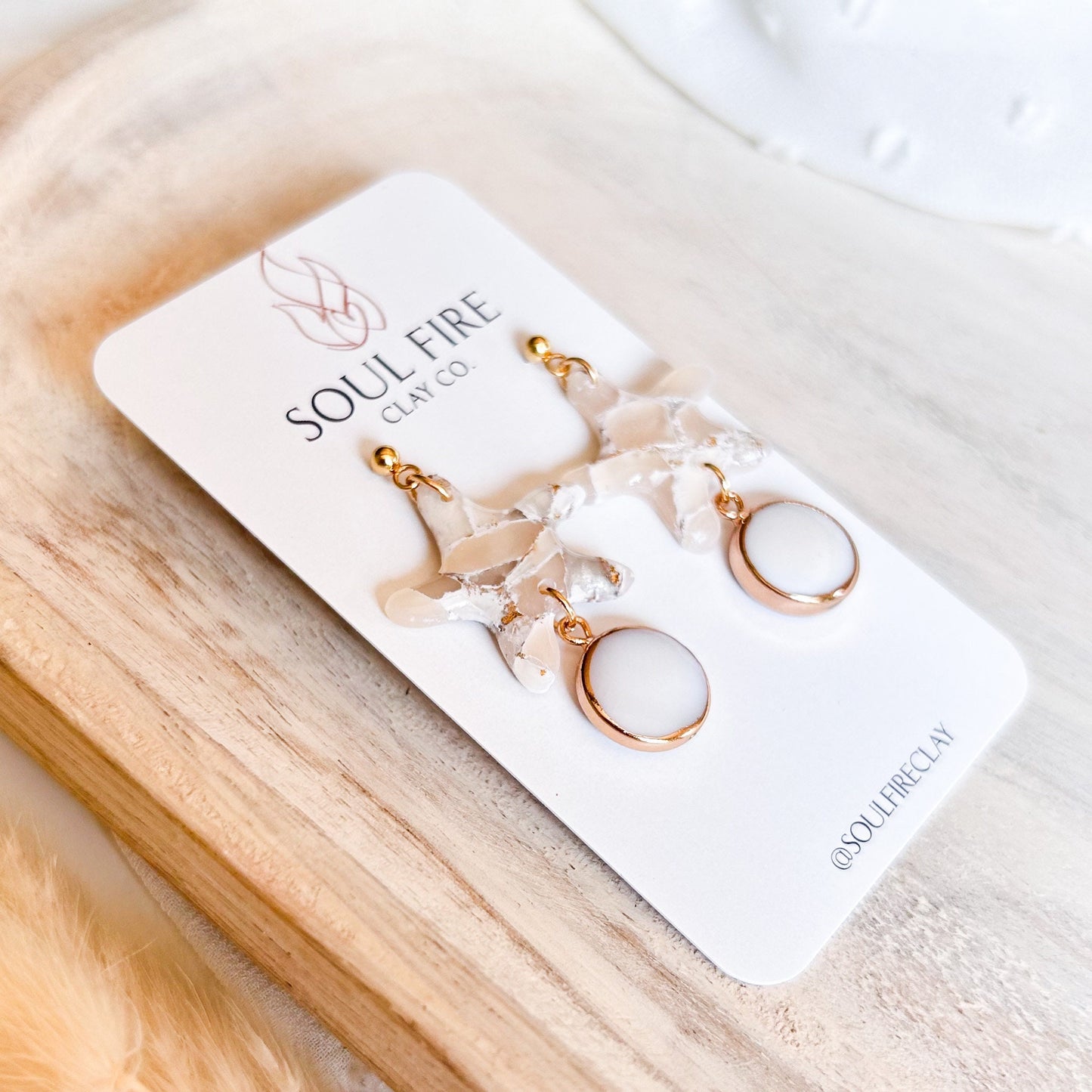 Marbled Starfish Pearl Statement Earrings